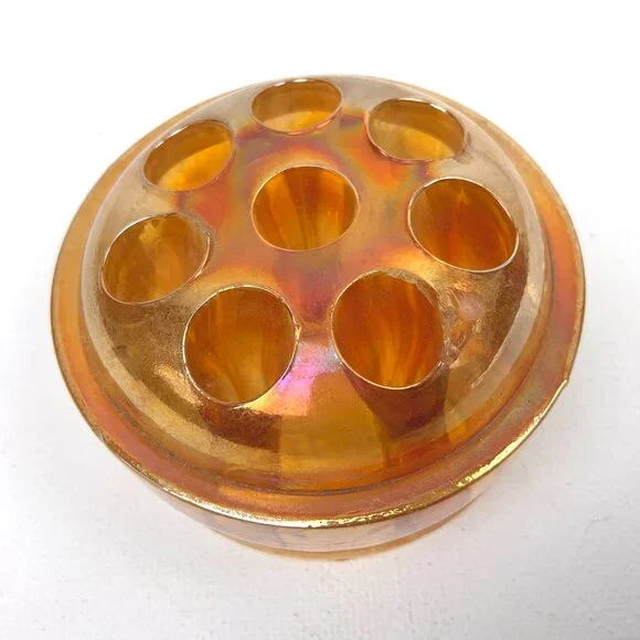 Vintage Flower Frogs Set Of 3 Clear, Carnival Glass, Ceramic - Picture 9 of 16